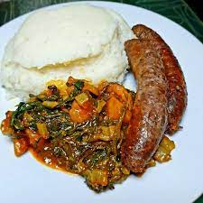 Nshima and Beef Sausage | Bwangu Delivery