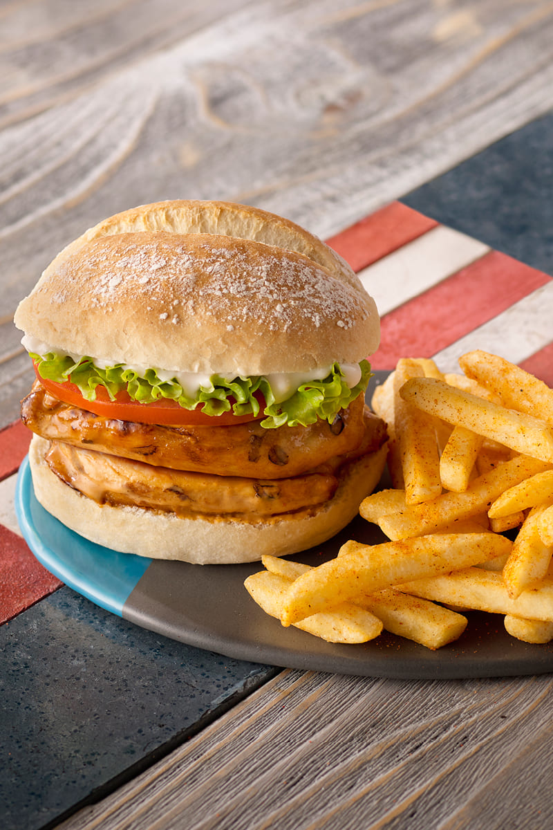 Chicken Burger + Single Side Chips | Bwangu Delivery